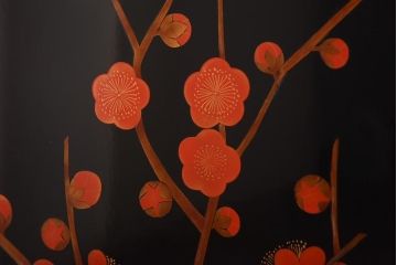 中古　在銘　華仙(上田)・蕃仙(三沢)　梅図・竹図　和の風情をたのしめる衝立(パーテーション)(R-038883)