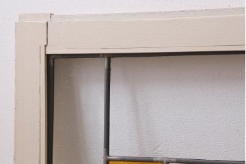 アンティーク建具　和製アンティーク　ステンドグラスがレトロなガラス戸2枚セット(窓、建具)(R-038886)