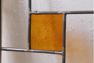 アンティーク建具　和製アンティーク　ステンドグラスがレトロなガラス戸2枚セット(窓、建具)(R-038886)
