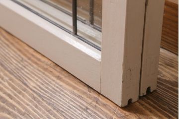 アンティーク建具　和製アンティーク　ステンドグラスがレトロなガラス戸2枚セット(窓、建具)(R-038886)