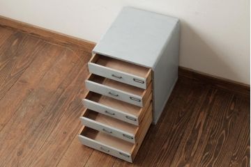 ペイント家具　和製ビンテージ　昭和中期　シャビーなペイントが魅力の小引き出し(小物収納、卓上収納、ドロワー)(R-038891)