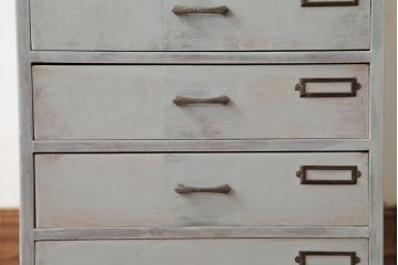 ペイント家具　和製ビンテージ　昭和中期　シャビーなペイントが魅力の小引き出し(小物収納、卓上収納、ドロワー)(R-038891)