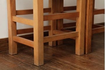 ビンテージ家具　松本民芸家具　初期モデル　ラッシスツール2脚セット(チェア、椅子)(R-038898)