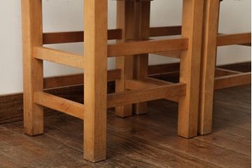 ビンテージ家具　松本民芸家具　初期モデル　ラッシスツール2脚セット(チェア、椅子)(R-038899)