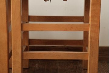 ビンテージ家具　松本民芸家具　初期モデル　ラッシスツール2脚セット(チェア、椅子)(R-038899)