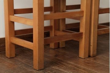 ビンテージ家具　松本民芸家具　初期モデル　ラッシスツール2脚セット(チェア、椅子)(R-038900)