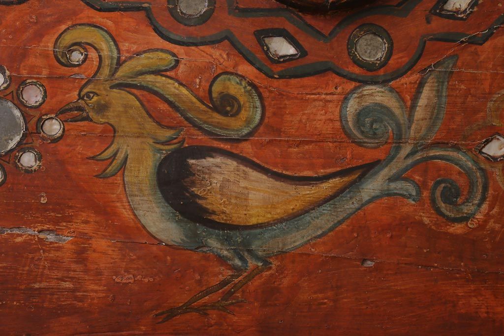 ヴィンテージ家具　エキゾチックなムード漂うベンチ(長椅子、ディスプレイ、ビンテージ)(R-038907)