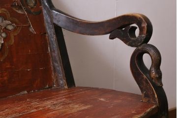 ヴィンテージ家具　エキゾチックなムード漂うベンチ(長椅子、ディスプレイ、ビンテージ)(R-038907)