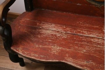 ヴィンテージ家具　エキゾチックなムード漂うベンチ(長椅子、ディスプレイ、ビンテージ)(R-038907)