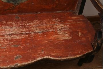 ヴィンテージ家具　エキゾチックなムード漂うベンチ(長椅子、ディスプレイ、ビンテージ)(R-038907)