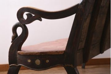 ヴィンテージ家具　エキゾチックなムード漂うベンチ(長椅子、ディスプレイ、ビンテージ)(R-038907)