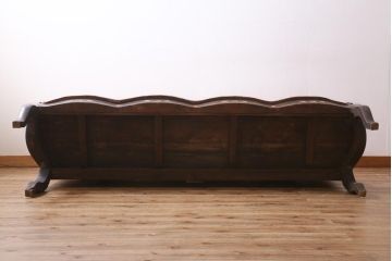ヴィンテージ家具　エキゾチックなムード漂うベンチ(長椅子、ディスプレイ、ビンテージ)(R-038907)
