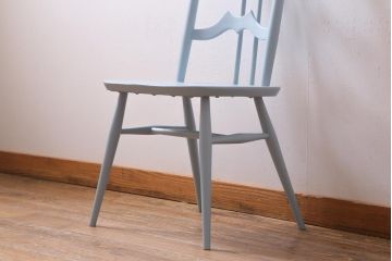 ヴィンテージ家具　イギリスビンテージ　ERCOL(アーコール)　アンティークペイント　希少!洗練された佇まいのラダーバックチェア(ダイニングチェア、椅子)(R-038908)