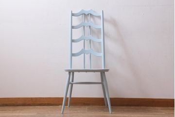 ヴィンテージ家具　イギリスビンテージ　ERCOL(アーコール)　アンティークペイント　希少!洗練された佇まいのラダーバックチェア(ダイニングチェア、椅子)(R-038908)