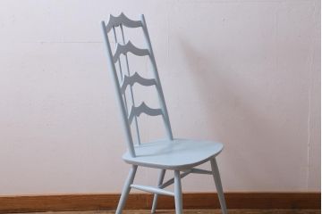 ヴィンテージ家具　イギリスビンテージ　ERCOL(アーコール)　アンティークペイント　希少!洗練された佇まいのラダーバックチェア(ダイニングチェア、椅子)(R-038908)