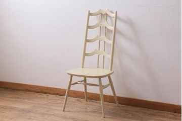 ヴィンテージ家具　イギリスビンテージ　ERCOL(アーコール)　アンティークペイント　希少!洗練された佇まいのラダーバックチェア(ダイニングチェア、椅子)(R-038910)