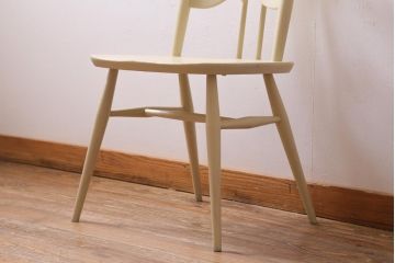 ヴィンテージ家具　イギリスビンテージ　ERCOL(アーコール)　アンティークペイント　希少!洗練された佇まいのラダーバックチェア(ダイニングチェア、椅子)(R-038910)