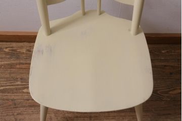 ヴィンテージ家具　イギリスビンテージ　ERCOL(アーコール)　アンティークペイント　希少!洗練された佇まいのラダーバックチェア(ダイニングチェア、椅子)(R-038910)