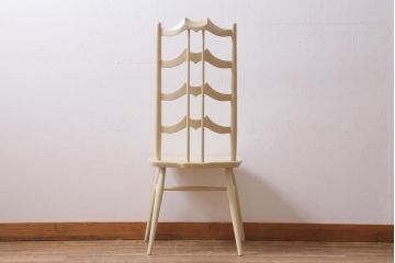 ヴィンテージ家具　イギリスビンテージ　ERCOL(アーコール)　アンティークペイント　希少!洗練された佇まいのラダーバックチェア(ダイニングチェア、椅子)(R-038910)