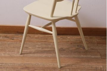 ヴィンテージ家具　イギリスビンテージ　ERCOL(アーコール)　アンティークペイント　希少!洗練された佇まいのラダーバックチェア(ダイニングチェア、椅子)(R-038910)