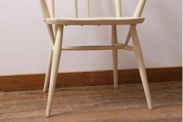 ヴィンテージ家具　イギリスビンテージ　ERCOL(アーコール)　アンティークペイント　希少!洗練された佇まいのラダーバックアームチェア(ダイニングチェア、椅子)(R-038911)