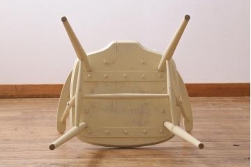 ヴィンテージ家具　イギリスビンテージ　ERCOL(アーコール)　アンティークペイント　希少!洗練された佇まいのラダーバックアームチェア(ダイニングチェア、椅子)(R-038911)