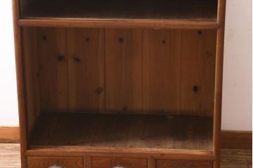 アンティーク家具　和製アンティーク　大正昭和初期　前面ケヤキ材　上品な佇まいが魅力の戸棚(収納棚、キャビネット)(R-038913)