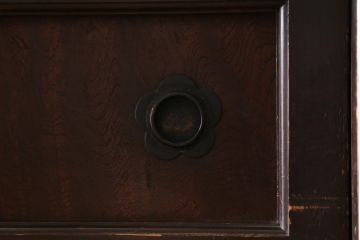 アンティーク家具　和製アンティーク　明治期　四尺　趣あふれる重ね水屋箪笥(食器棚、収納棚)(R-038915)