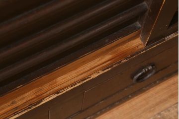 アンティーク家具　和製アンティーク　明治期　四尺　趣あふれる重ね水屋箪笥(食器棚、収納棚)(R-038915)