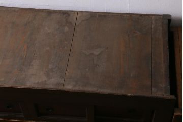 アンティーク家具　和製アンティーク　明治期　四尺　趣あふれる重ね水屋箪笥(食器棚、収納棚)(R-038915)