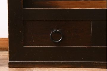 アンティーク家具　和製アンティーク　明治期　四尺　趣あふれる重ね水屋箪笥(食器棚、収納棚)(R-038915)