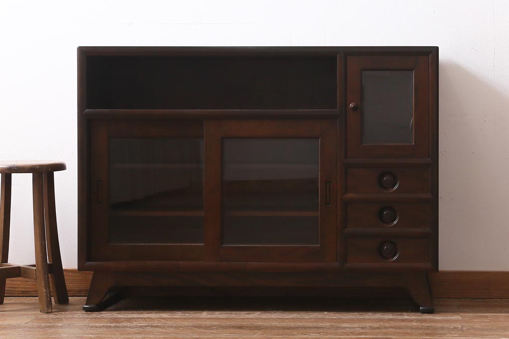 松本民芸家具　９０型　茶タンス　サイドボード　再塗装済　ＵＳＥＤ 松本民芸家具 #90型 茶タンス サイドボード 中古 本棚 古民家