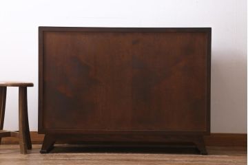 中古　松本民芸家具　モダンな雰囲気が魅力の90型茶タンス(サイドボード、戸棚)(定価約35万6千円)(R-038917)