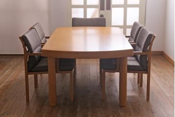 中古美品　CONDE HOUSE(カンディハウス)　引き出し付きのテーブルの5人用ダイニングセット(ダイニングテーブル、ダイニングチェア)(R-038918)