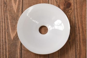 レトロ照明　戦前　昔懐かしい平笠シェードのペンダントライト(吊り下げ照明、天井照明、シェード)(R-038975)