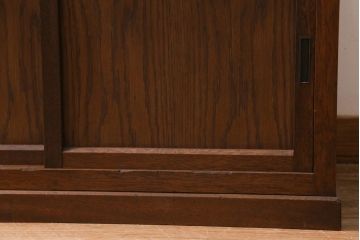 アンティーク家具　和製アンティーク　年月を重ねた木の風合いが魅力のガラスケース(ショーケース、陳列棚)(R-038980)