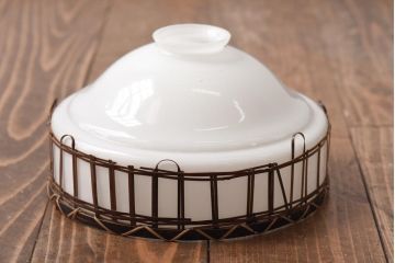 アンティーク照明　昭和レトロ　竹細工が情緒あるペンダントライト(シェード、天井照明、吊り下げ照明)(R-038986)