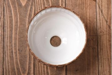 アンティーク照明　昭和レトロ　竹細工が情緒あるペンダントライト(シェード、天井照明、吊り下げ照明)(R-038986)