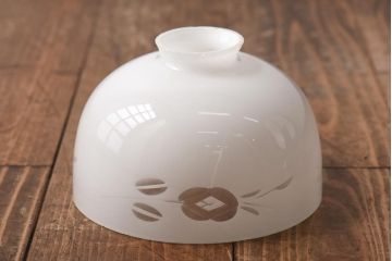 アンティーク照明　昭和レトロ　コロンと丸いフォルムが愛らしい切子のペンダントライト(天井照明、吊り下げ照明、シェード)(R-038988)