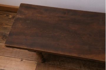 アンティーク家具　大正期　天板一枚板　ノスタルジックな雰囲気が魅力的な大きめサイズの座机(ローテーブル、飾り台)(R-038990)