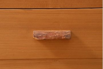 中古　民芸家具　網代引戸　杉材・桜皮　優雅な和の時間を演出する置水屋(茶水屋、茶道具、戸棚)(R-039004)