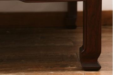 ヴィンテージ家具　唐木指物　紫檀(シタン)材　漆塗り　落ち着いた和の空間を演出する座卓(ローテーブル、ビンテージ)(R-039011)