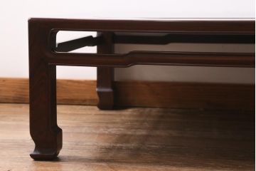 ヴィンテージ家具　唐木指物　紫檀(シタン)材　漆塗り　落ち着いた和の空間を演出する座卓(ローテーブル、ビンテージ)(R-039011)