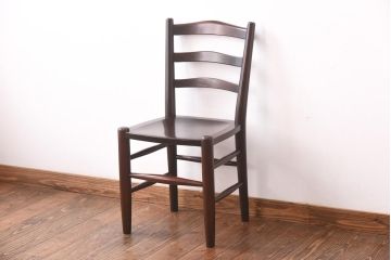 中古　松本民芸家具　シンプルなデザインが魅力的なラダーバックチェア(ダイニングチェア、椅子)(R-039020)