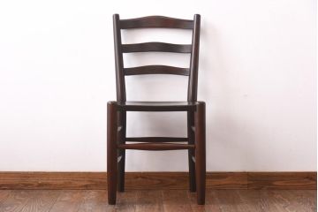 中古　松本民芸家具　シンプルなデザインが魅力的なラダーバックチェア(ダイニングチェア、椅子)(R-039020)