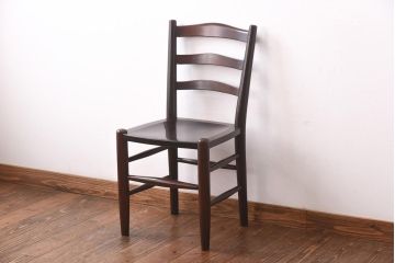 中古　松本民芸家具　シンプルなデザインが魅力的なラダーバックチェア(ダイニングチェア、椅子)(R-039021)