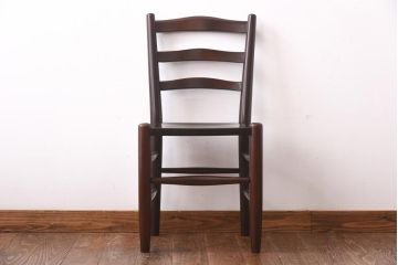 中古　松本民芸家具　シンプルなデザインが魅力的なラダーバックチェア(ダイニングチェア、椅子)(R-039021)