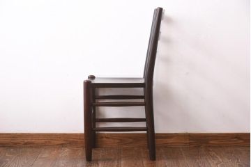 中古　松本民芸家具　シンプルなデザインが魅力的なラダーバックチェア(ダイニングチェア、椅子)(R-039021)