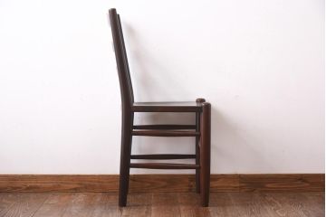 中古　松本民芸家具　シンプルなデザインが魅力的なラダーバックチェア(ダイニングチェア、椅子)(R-039021)