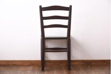 中古　松本民芸家具　シンプルなデザインが魅力的なラダーバックチェア(ダイニングチェア、椅子)(R-039021)
